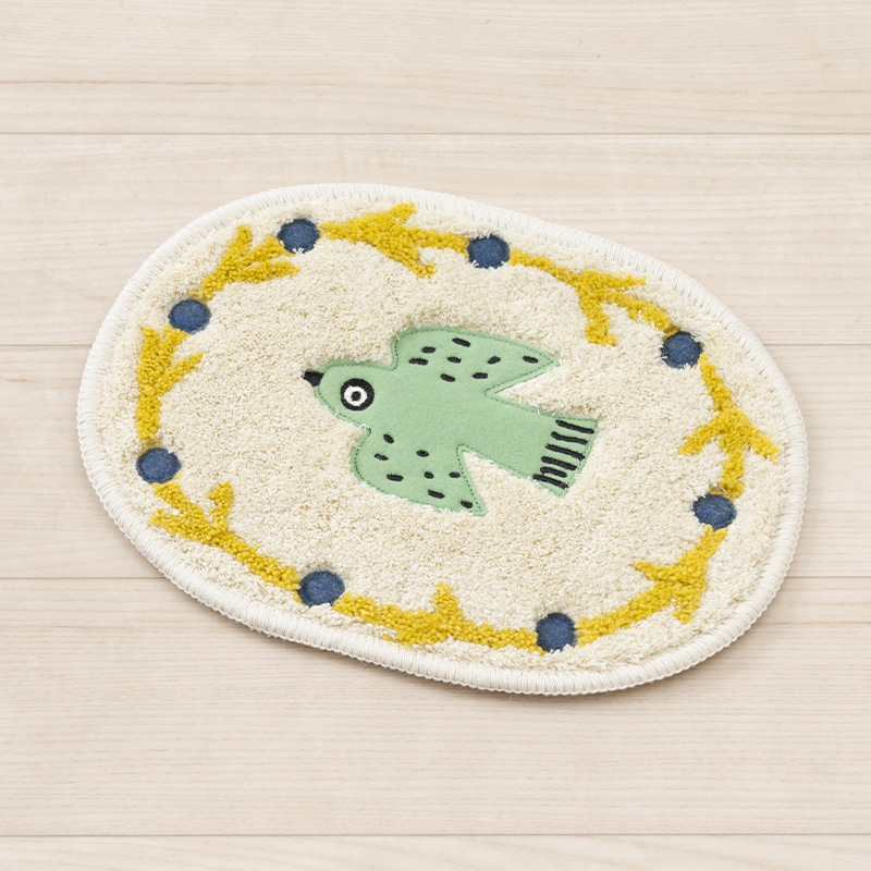 アツコマタノ 朝 アクセントマット 約23×30cm アイボリー