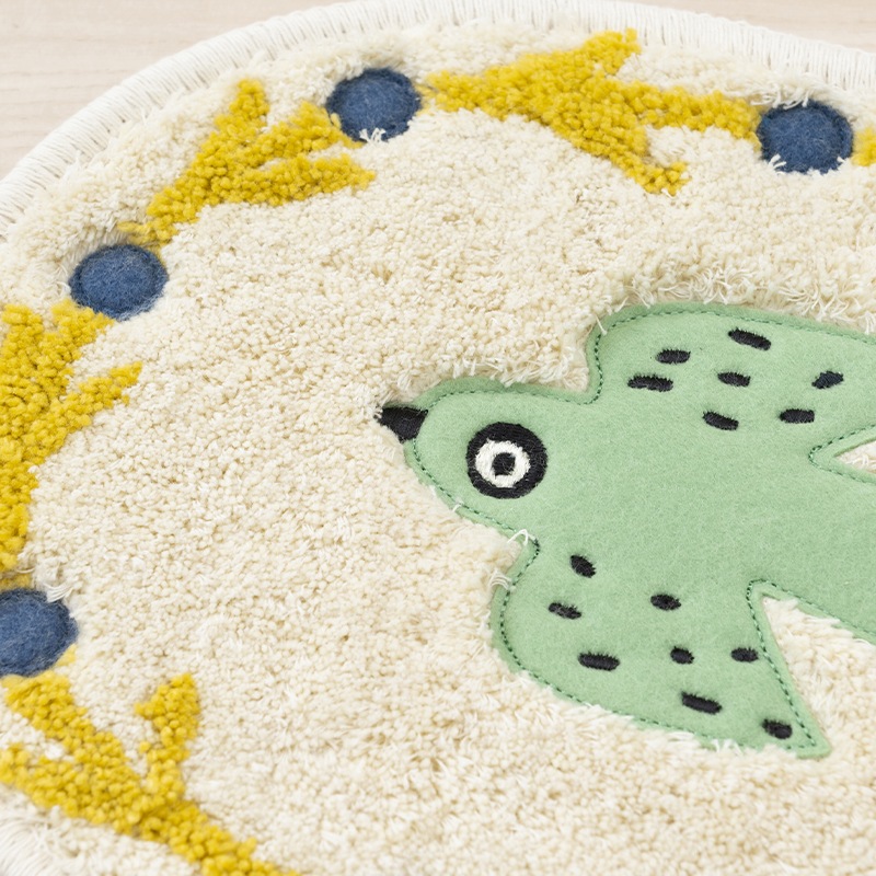 アツコマタノ 朝 アクセントマット 約23×30cm アイボリー