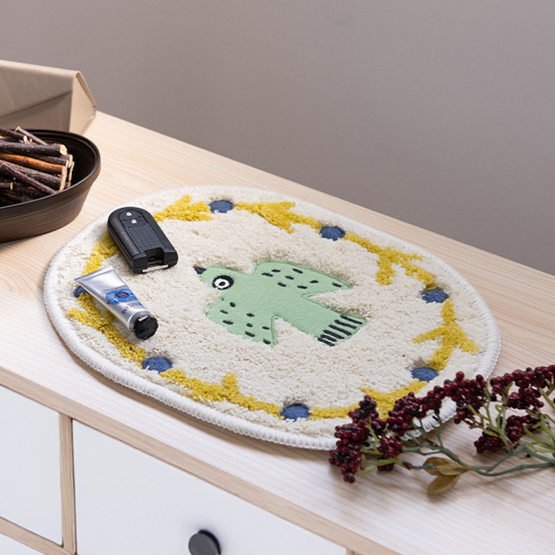 アツコマタノ 朝 アクセントマット 約23×30cm アイボリー