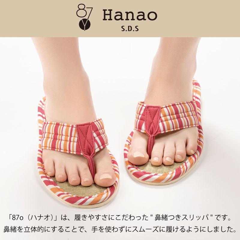 SDS Hanao メデーリー 鼻緒スリッパ 適応サイズ:（M）約22.5～24cm グリーン/レッド