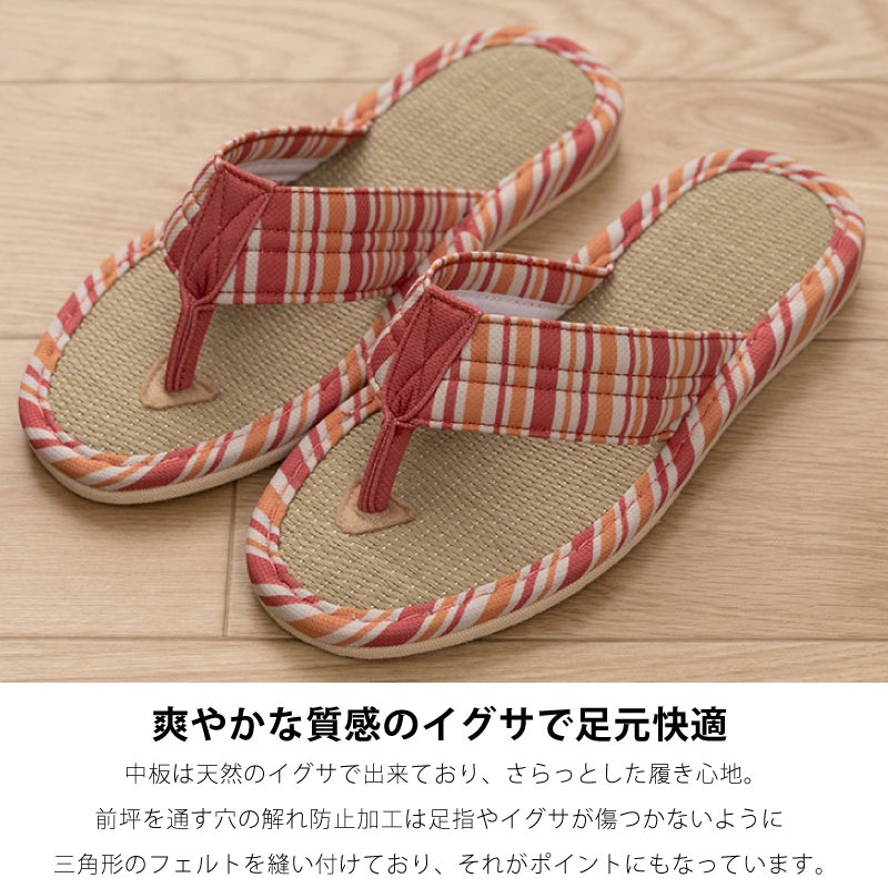 SDS Hanao メデーリー 鼻緒スリッパ 適応サイズ:（M）約22.5～24cm グリーン/レッド
