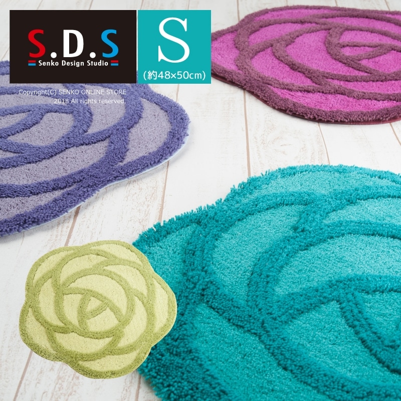 薔薇紋様 2個セット 新品未使用☆ひんやりジェルマット(シングル140×90) フリーマット（S） 薔薇 ダイカット 花モチーフ おしゃれ】約48×50cm