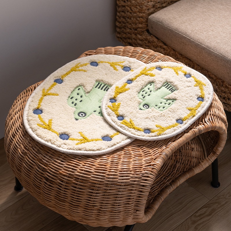 アツコマタノ 朝 アクセントマット 約30×40cm アイボリー