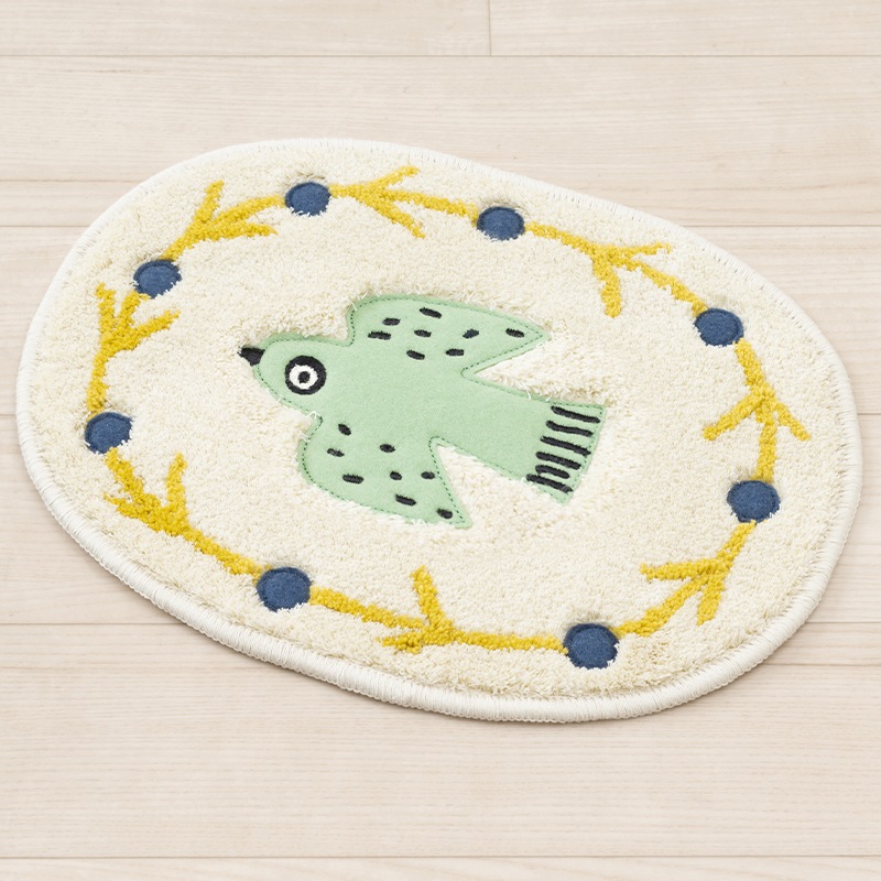 アツコマタノ 朝 アクセントマット 約30×40cm アイボリー