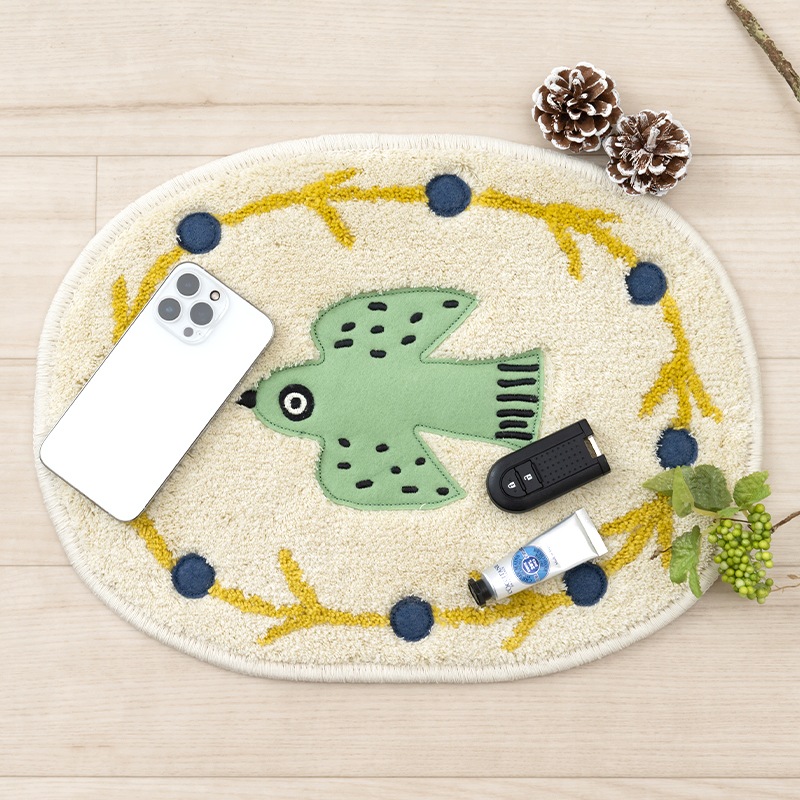 アツコマタノ 朝 アクセントマット 約30×40cm アイボリー