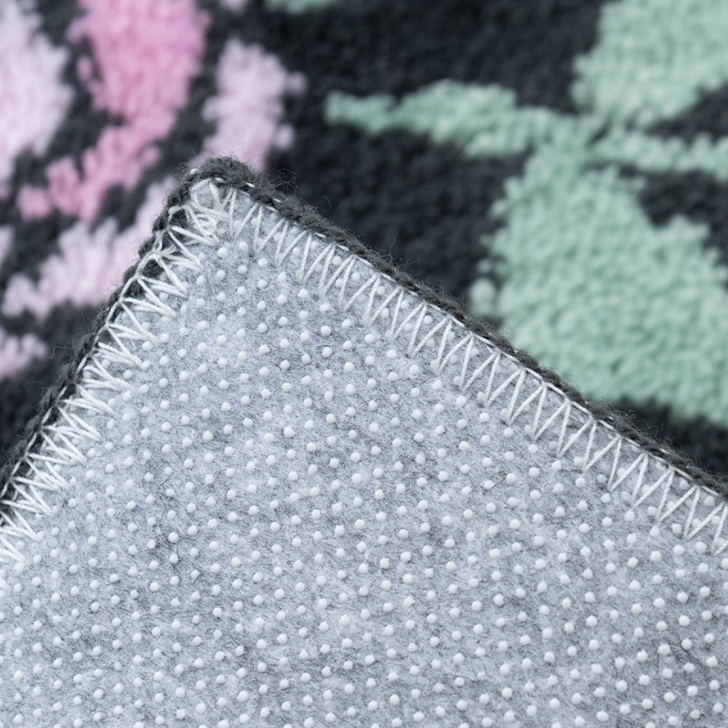 ラルジュルタン グレイス トイレマット 約58×60cm ブラック/アイボリー