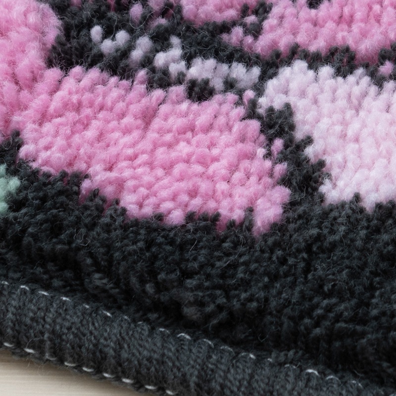 ラルジュルタン グレイス トイレマット 約58×60cm ブラック/アイボリー