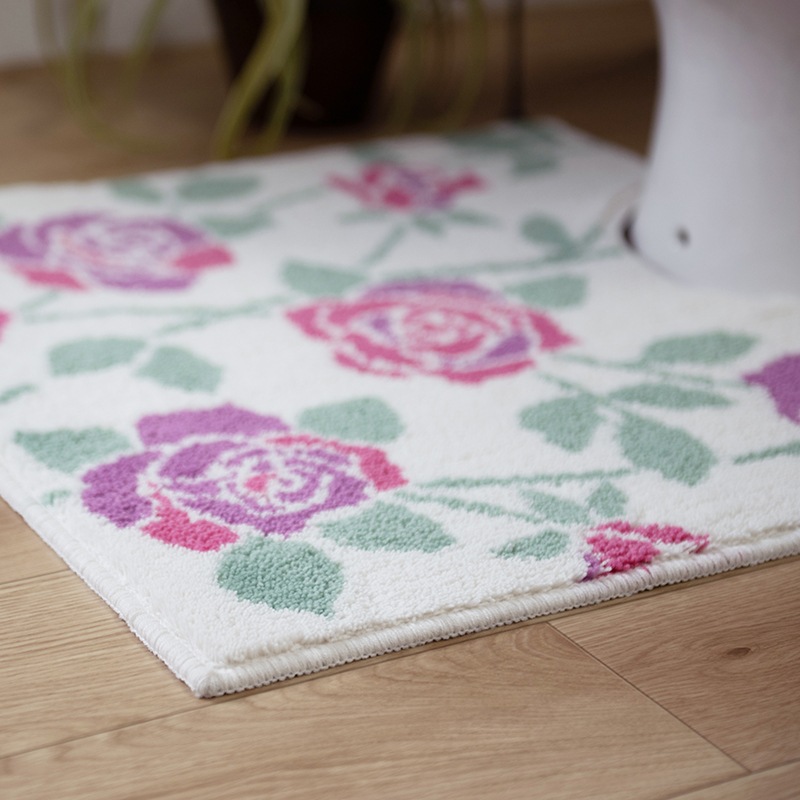 ラルジュルタン グレイス トイレマット 約58×60cm ブラック/アイボリー