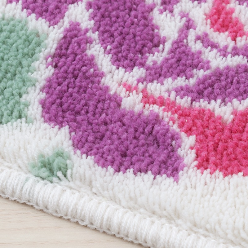 ラルジュルタン グレイス トイレマット 約58×60cm ブラック/アイボリー