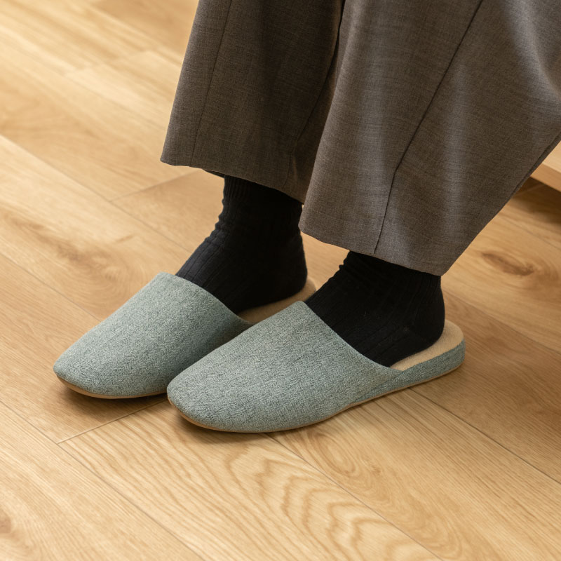 エスピガ スリッパ Mサイズ（約23～24.5cm） ブルー/ベージュ/コーラルピンク/グレー