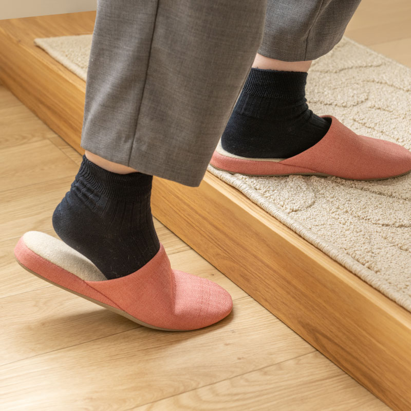 エスピガ スリッパ Lサイズ（約24.5～26cm） ブルー/ベージュ/コーラルピンク/グレー