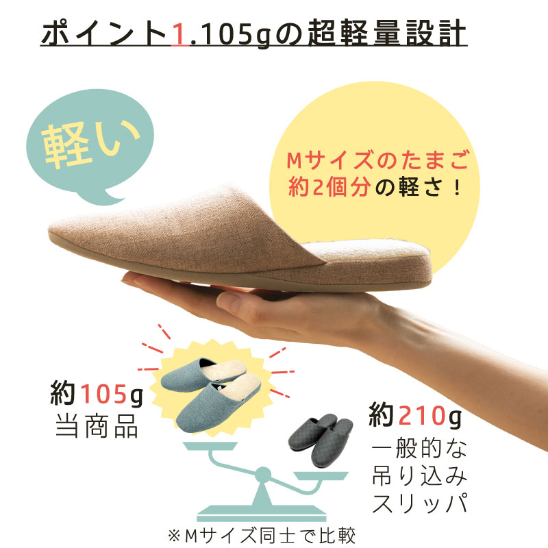 エスピガ スリッパ Lサイズ（約24.5～26cm） ブルー/ベージュ/コーラルピンク/グレー