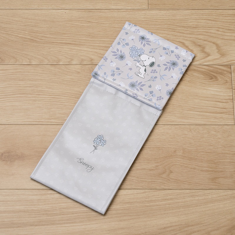 PEANUTS ブロッサム 拭けるPVCペーパーホルダーカバー グレー/ローズ