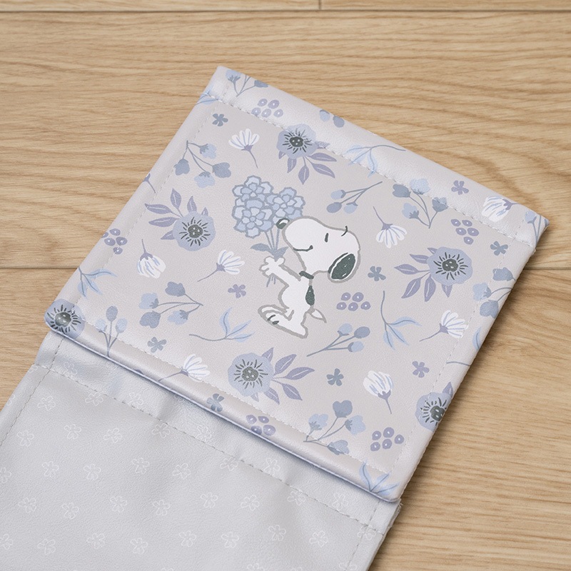 PEANUTS ブロッサム 拭けるPVCペーパーホルダーカバー グレー/ローズ