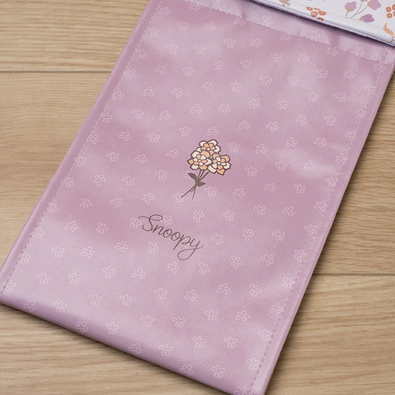PEANUTS ブロッサム 拭けるPVCペーパーホルダーカバー グレー/ローズ
