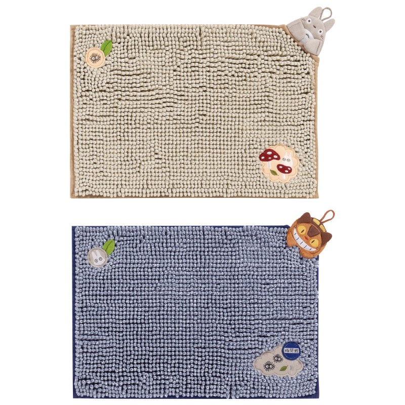 【フリーマット 玄関マット バスマット ジブリ キャラ 可愛い マイクロモール】約35×50cm となりのトトロ もこもこトトロ（ベージュ）/もこもこネコバス（ネイビーブルー）