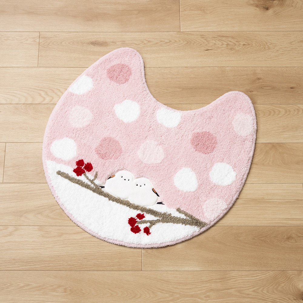 SDS シマエナガちゃん トイレマット 約60×60cm ブルー/グレー/ピンク