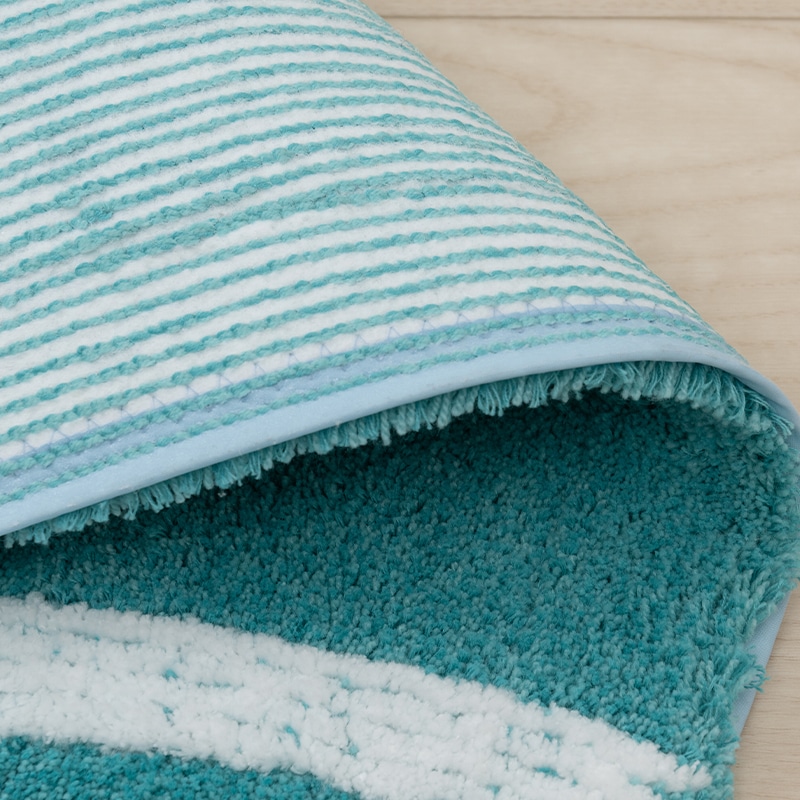 PEANUTS サーフ トイレマット 約58×60cm ベージュ/ターコイズブルー