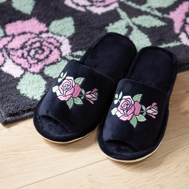 ラルジュルタン グレイス スリッパ フリーサイズ ブラック/アイボリー