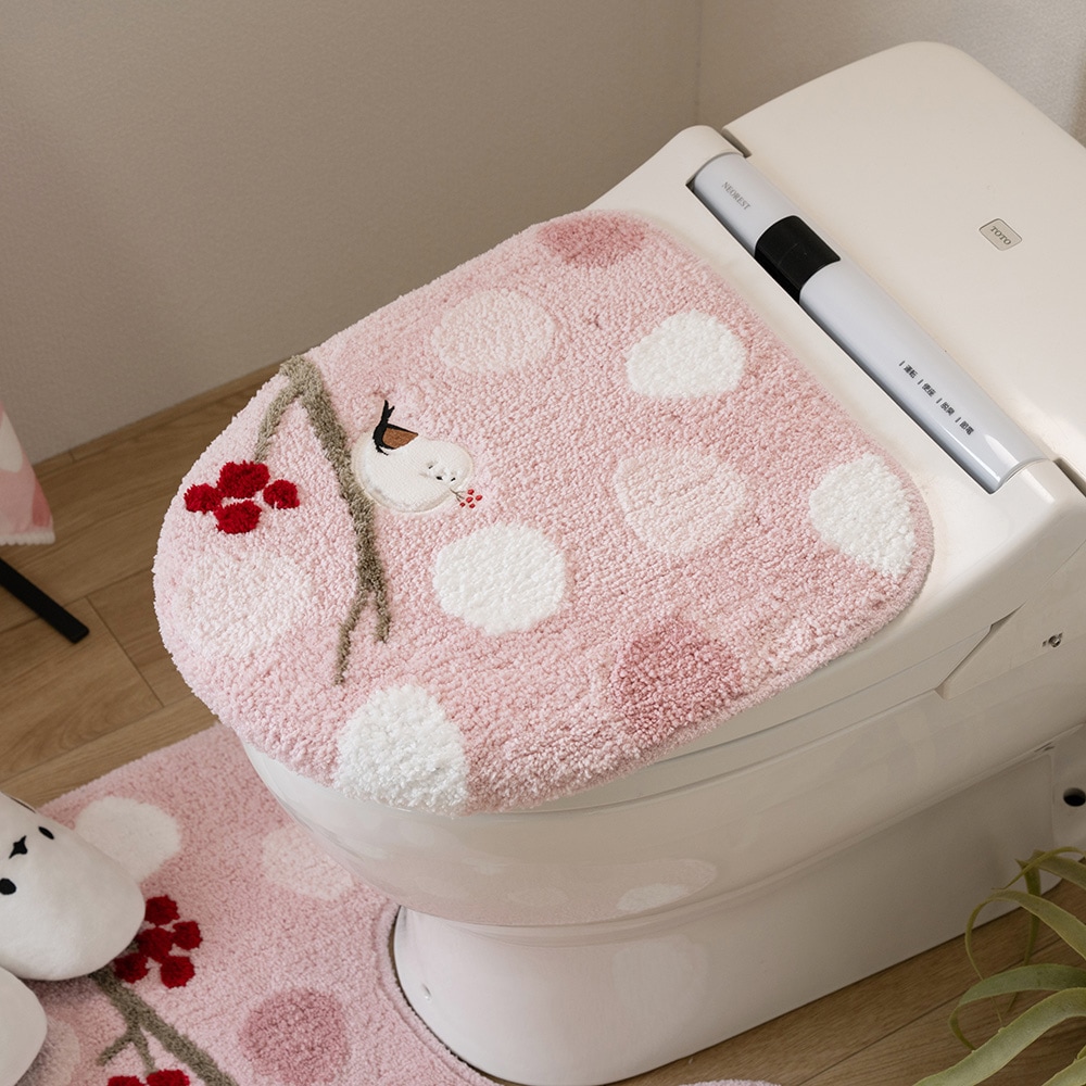 じゃれねこ『7月☆52 幸せのクローバー×シマエナガ』 SDS シマエナガちゃん トイレ兼用フタカバー（普通便座＆温水洗浄