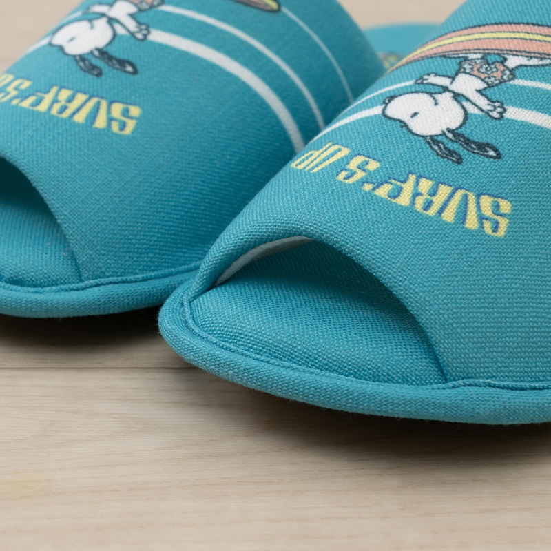 PEANUTS サーフ スリッパ 約23.5~25.5cm ベージュ/ターコイズブルー