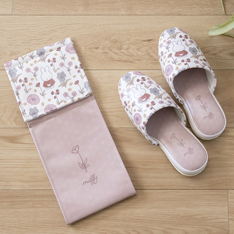 ディックブルーナ フルフラワー 拭けるPVC吊り込みスリッパ 約22～24cm