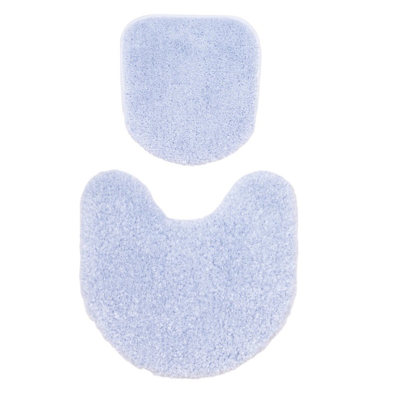 ★サロンドソワレ シュクルメランジェ トイレ2点セット トイレマット+兼用フタカバー ブルー/アイボリー/グレー/パープル 