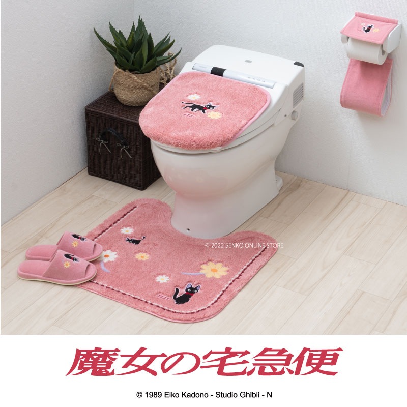 魔女の宅急便 花さんぽ 子供用スリッパ 約18cm ピンク 