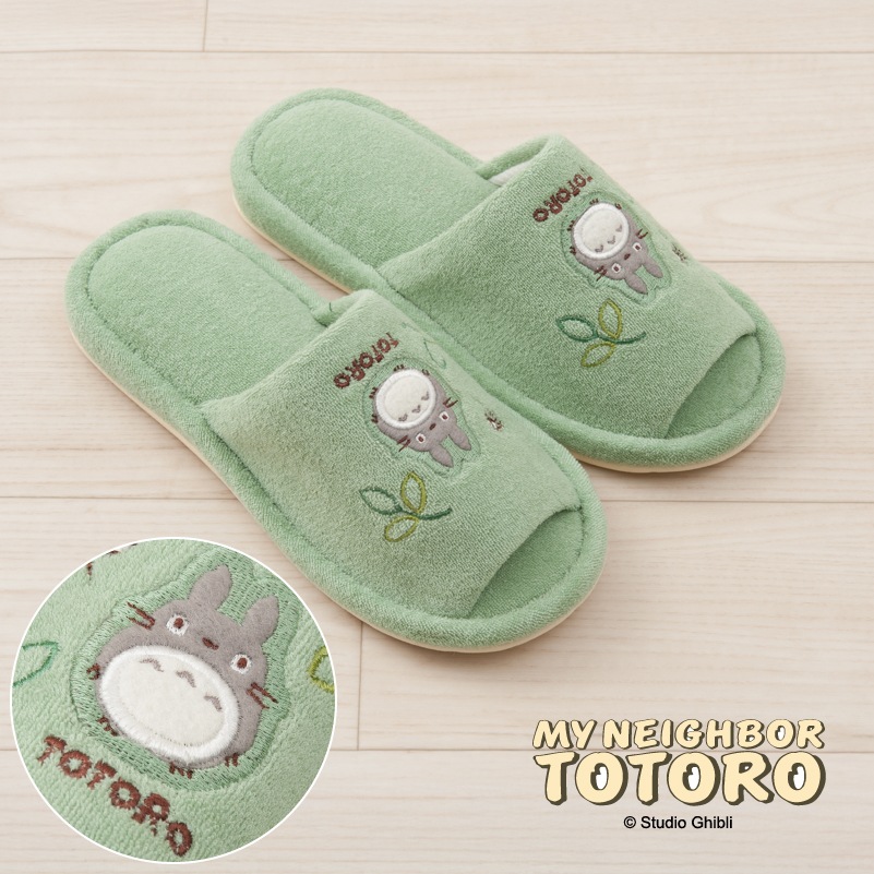 となりのトトロ もりのかぜ 大人用スリッパ フリーサイズ グリーン 