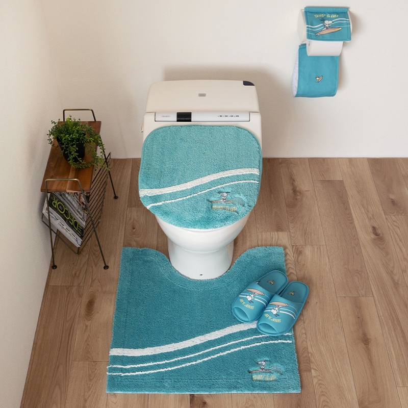 PEANUTS サーフ トイレ4点セット トイレマット+兼用フタカバー