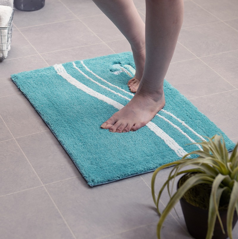 PEANUTS サーフ バスマット 約40×60cm ベージュ/ターコイズブルー