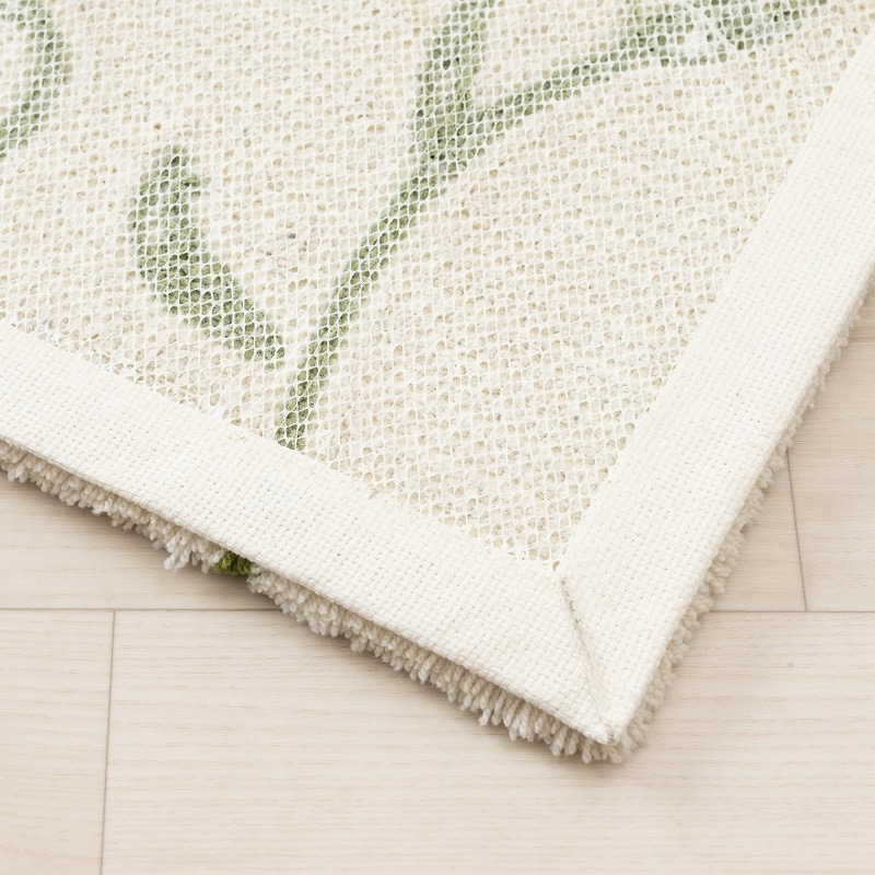 シビラ フラワーガーデン4 インテリアマット 約50×80cm ベージュ