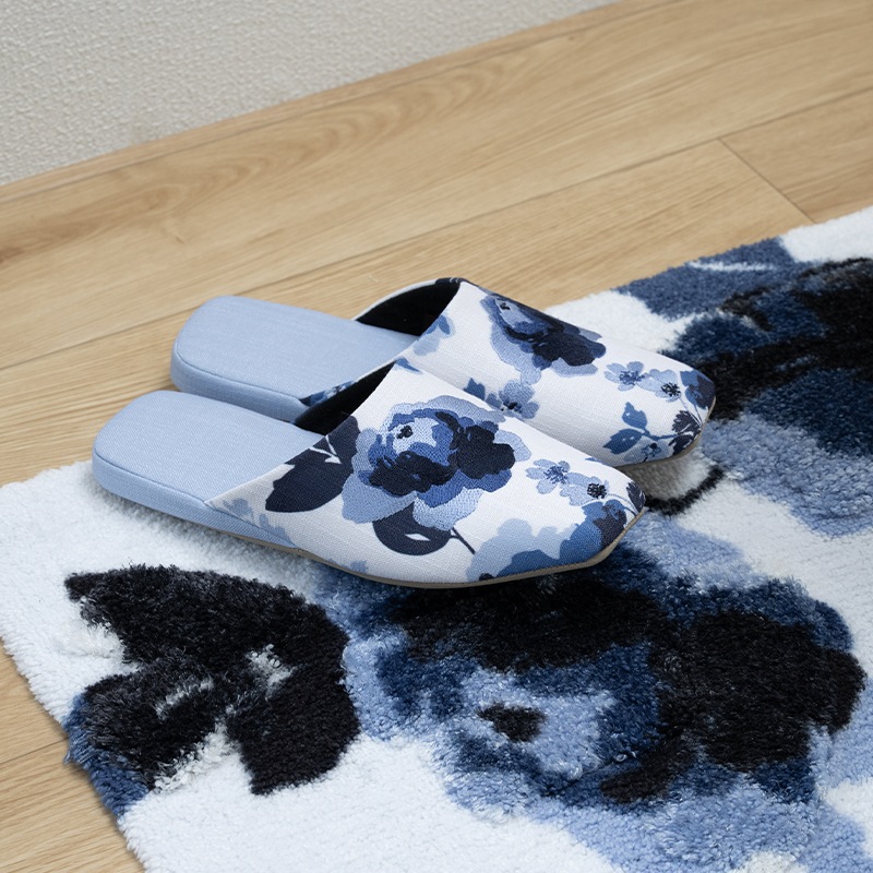 M+home クッカ スリッパ 適応サイズ:約24～26cm ネイビーブルー