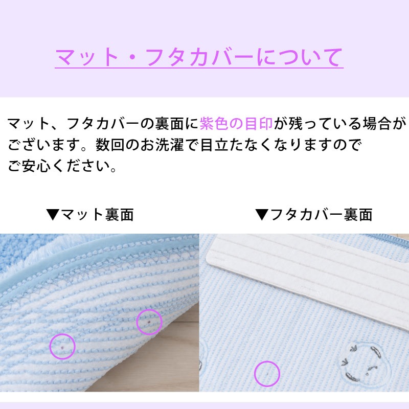 SDS プチシマエナガちゃん トイレマット 約60×60cm ブルー/グレー