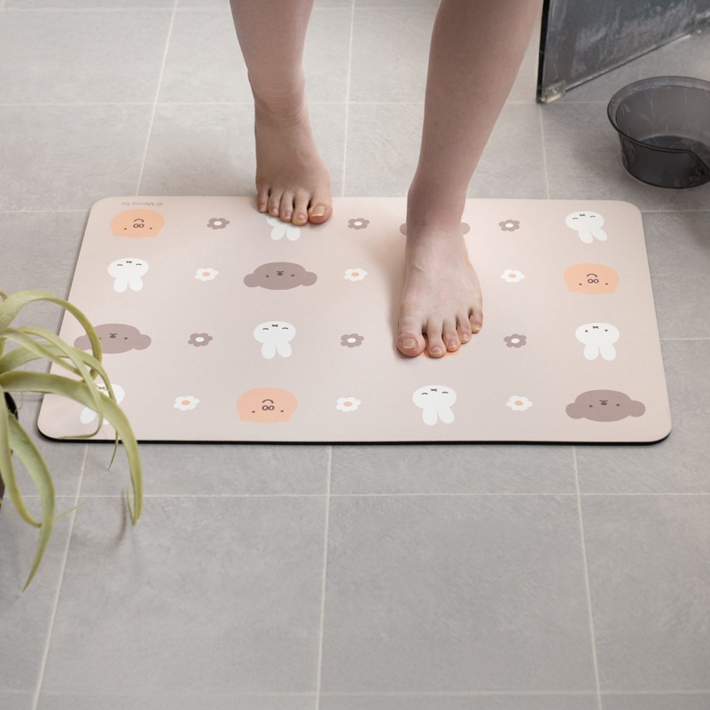 DickBruna フェイスアイコン 珪藻土入りやわらかバスマット 約40×60cm ブラウン