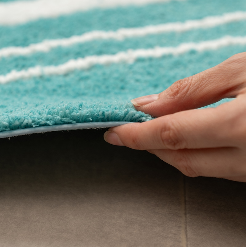 PEANUTS サーフ ミニアクセントマット 約20×45cm ベージュ/ターコイズ