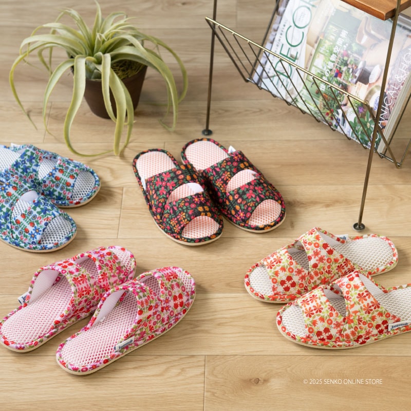 ☆ホコモモラ スリッパ パブロ 適応サイズ:約22～24cm ブルー/ベージュ