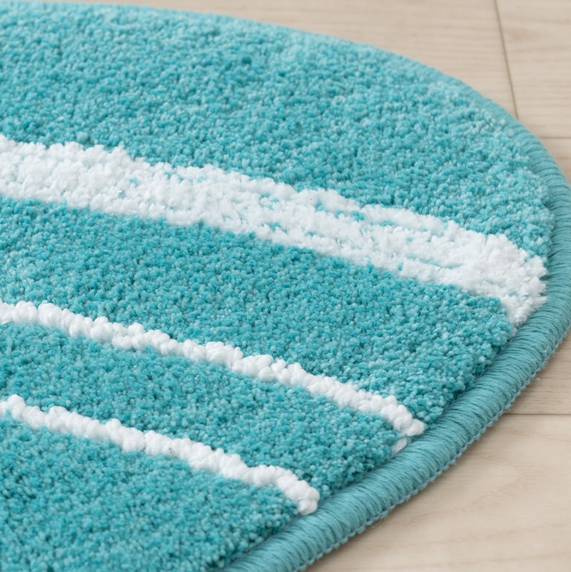 PEANUTS サーフ アクセントマット 約40×90cm ベージュ/ターコイズブルー