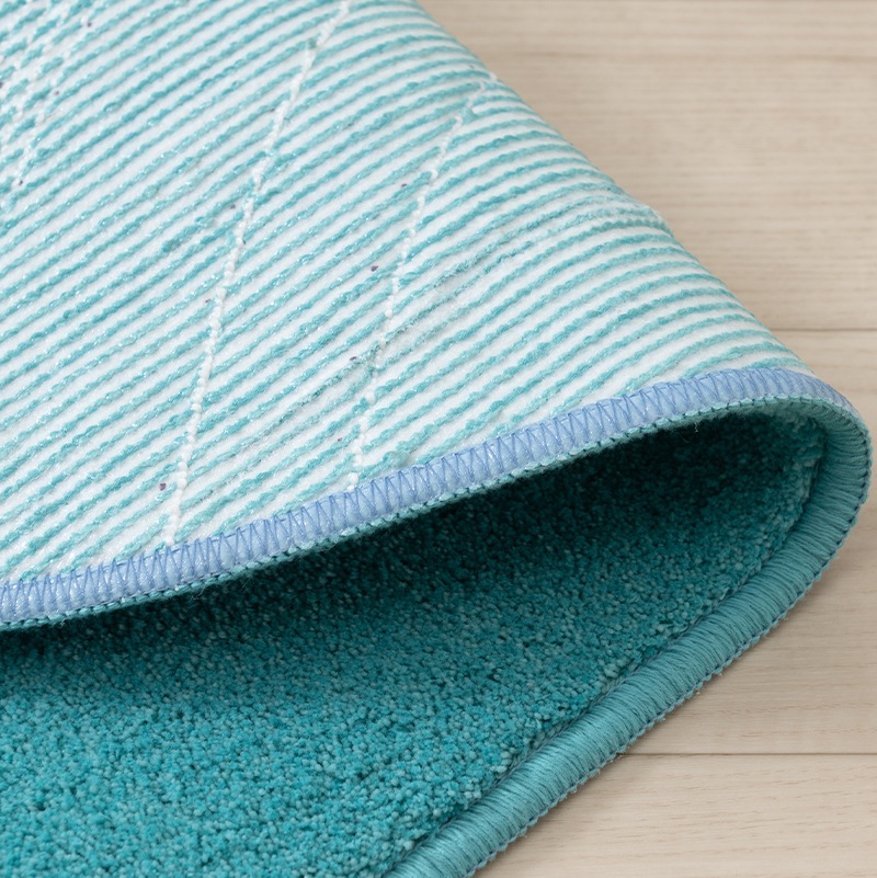 PEANUTS サーフ アクセントマット 約40×90cm ベージュ/ターコイズブルー