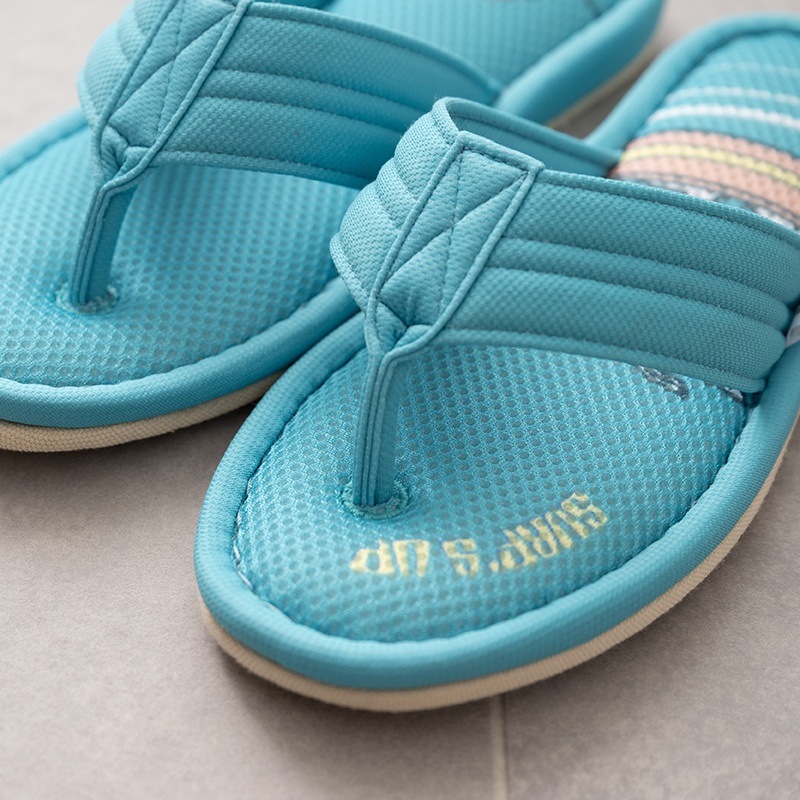 PEANUTS サーフハナオ 鼻緒スリッパ 約22～24cm ベージュ/ターコイズブルー