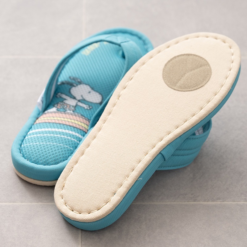 PEANUTS サーフハナオ 鼻緒スリッパ 約22～24cm ベージュ/ターコイズブルー