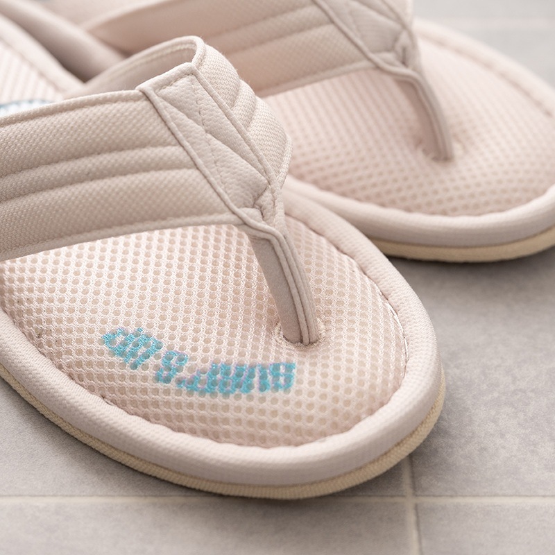 PEANUTS サーフハナオ 鼻緒スリッパ 約22～24cm ベージュ/ターコイズブルー