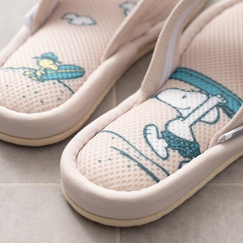 PEANUTS サーフハナオ 鼻緒スリッパ 約22～24cm ベージュ/ターコイズブルー