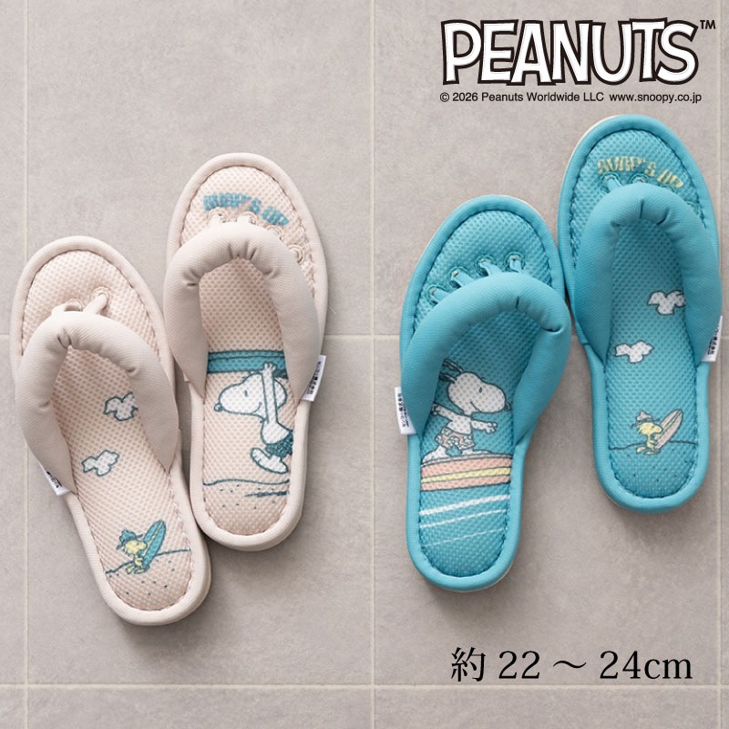 PEANUTS サーフフィンガー 5本指スリッパ 約22～24cm ベージュ/ターコイズブルー
