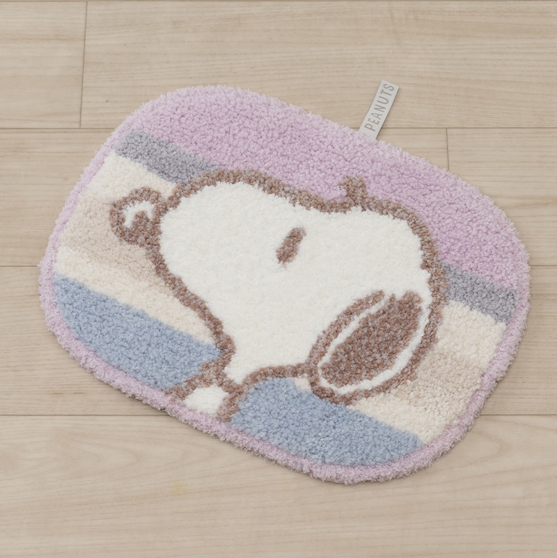 PEANUTS くすみパステル マルチマット 約26×35cm ブルー/ピンク