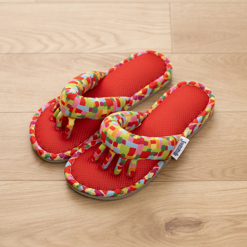 ホコモモラ ラマンチャ 5本指スリッパ 適応サイズ:約22～24cm ブルー/レッド