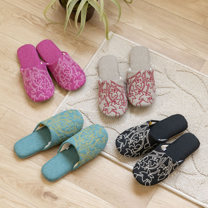 シビラ ベネフィシオス スリッパ Mサイズ(約22~24cm) ベージュ/ブラック/グリーン/ピンク