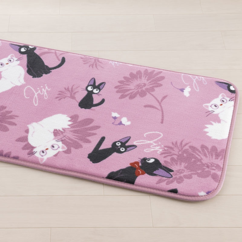 魔女の宅急便 フローラルジジ ふんわりやわらかマット 約45×120cm