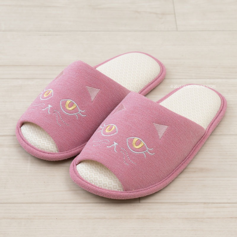 ★小悪魔Cat スリッパ 適応サイズ:約22～24cm レイダイヤ（ブラック）/リラダイヤ（ピンク）