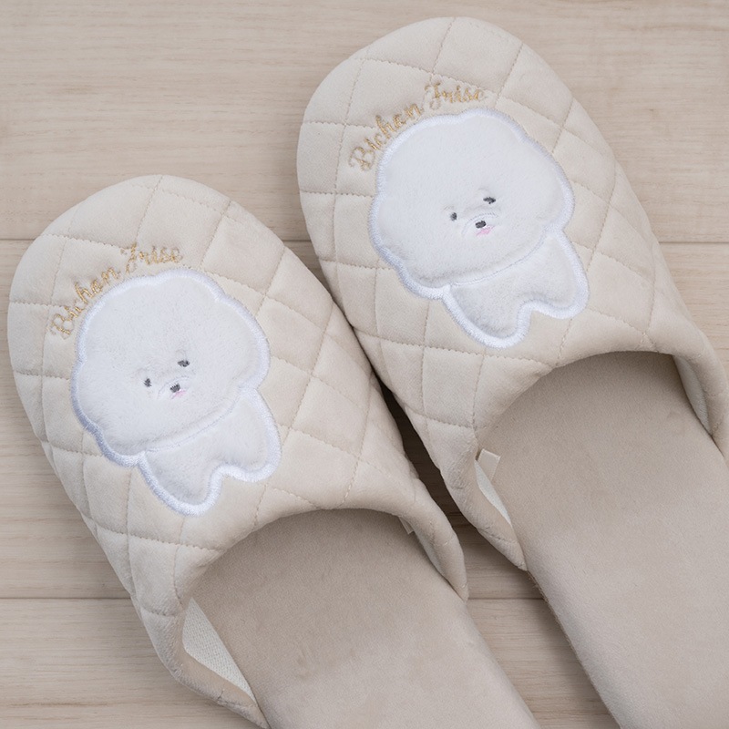 SDS ビション スリッパ 適応サイズ:約22～24cm ベージュ/グレー/ピンク